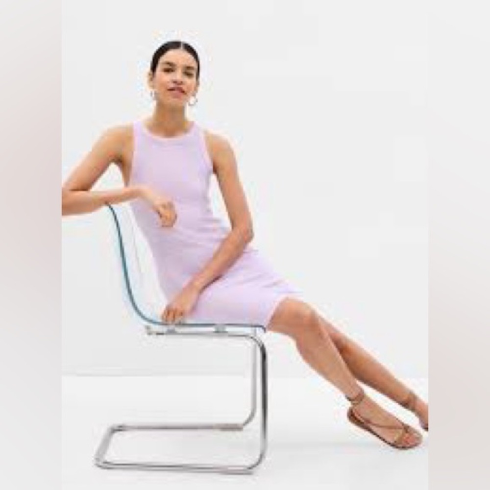 NWT Gap Lilac Ribbed Halter Tank Dress